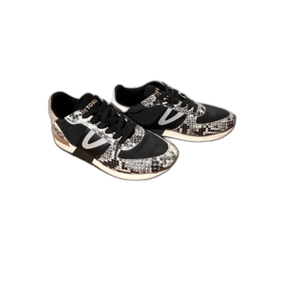 Tretorn Shoes - Chic Black & Snake Print Fashion Sneakers